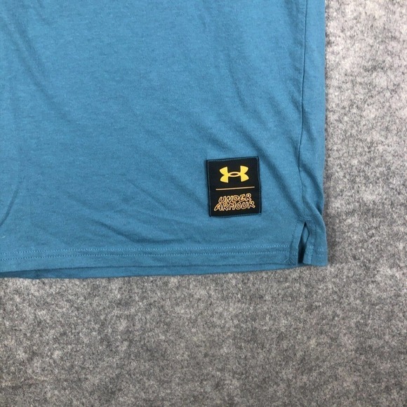 Under Armour UA Shirt Mens Medium Heatgear Multi Logo Tee Scribble 1366420 - Picture 3 of 9